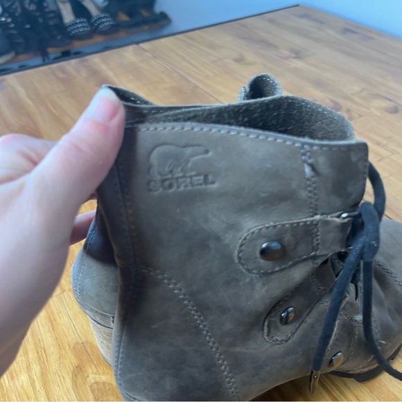 Sorrel Addington Brown Leather Lace Up Block Heel Ankle Boots Size 8 - Picture 8 of 8